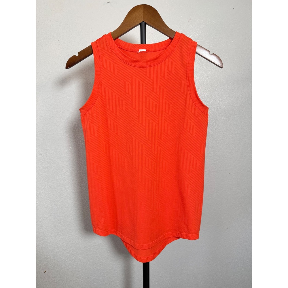 DSG Orange Geometric Jacquard Active Tank Top Sleeveless Athletic Size L